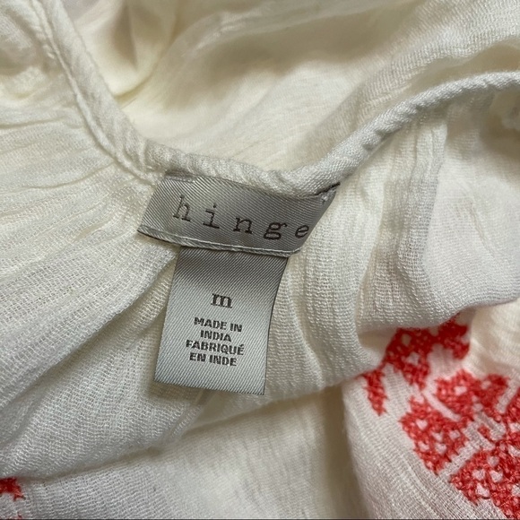 NWT Hinge Embroidered Swim Cover Up Cream and Pink - Picture 3 of 5